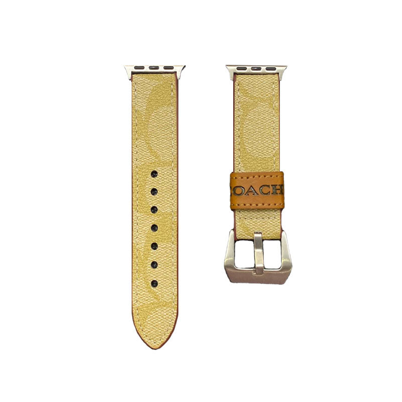 Δερμάτινο Coach Apple Watch Band Ανοιχτό καφέ-YHK244221710