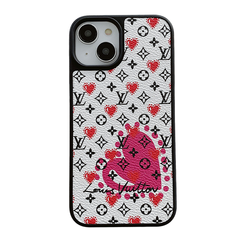 Funda de iPhone de cuero con forma de corazón & globo de lujo