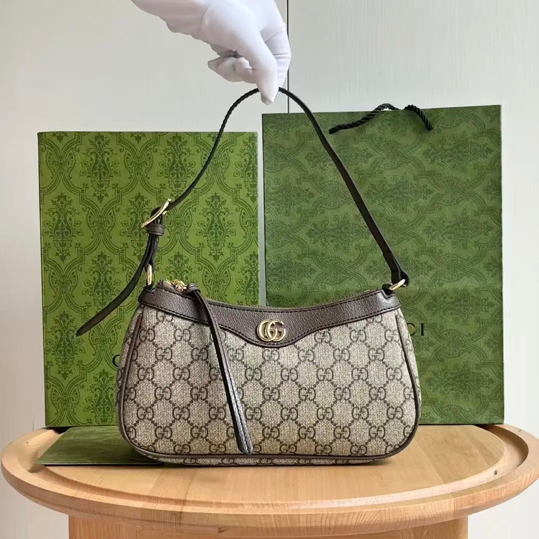 Bolsa de ombro com estampa de lona