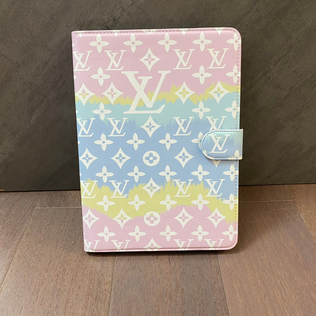 Luksuzna platnena monogram kožna svježa ljetna tematska torbica Apple iPad crna