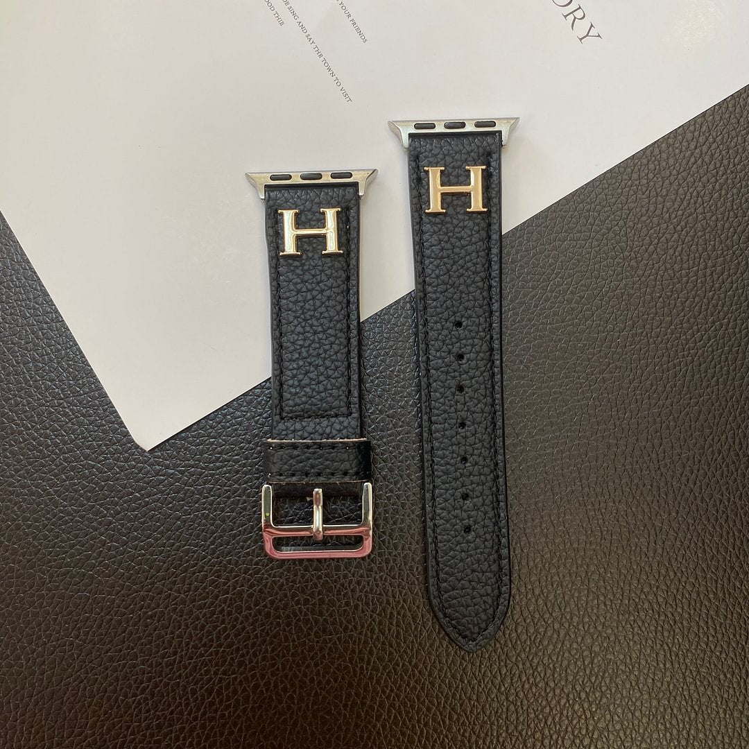 Correa de Apple Watch de cuero genuino con patrón