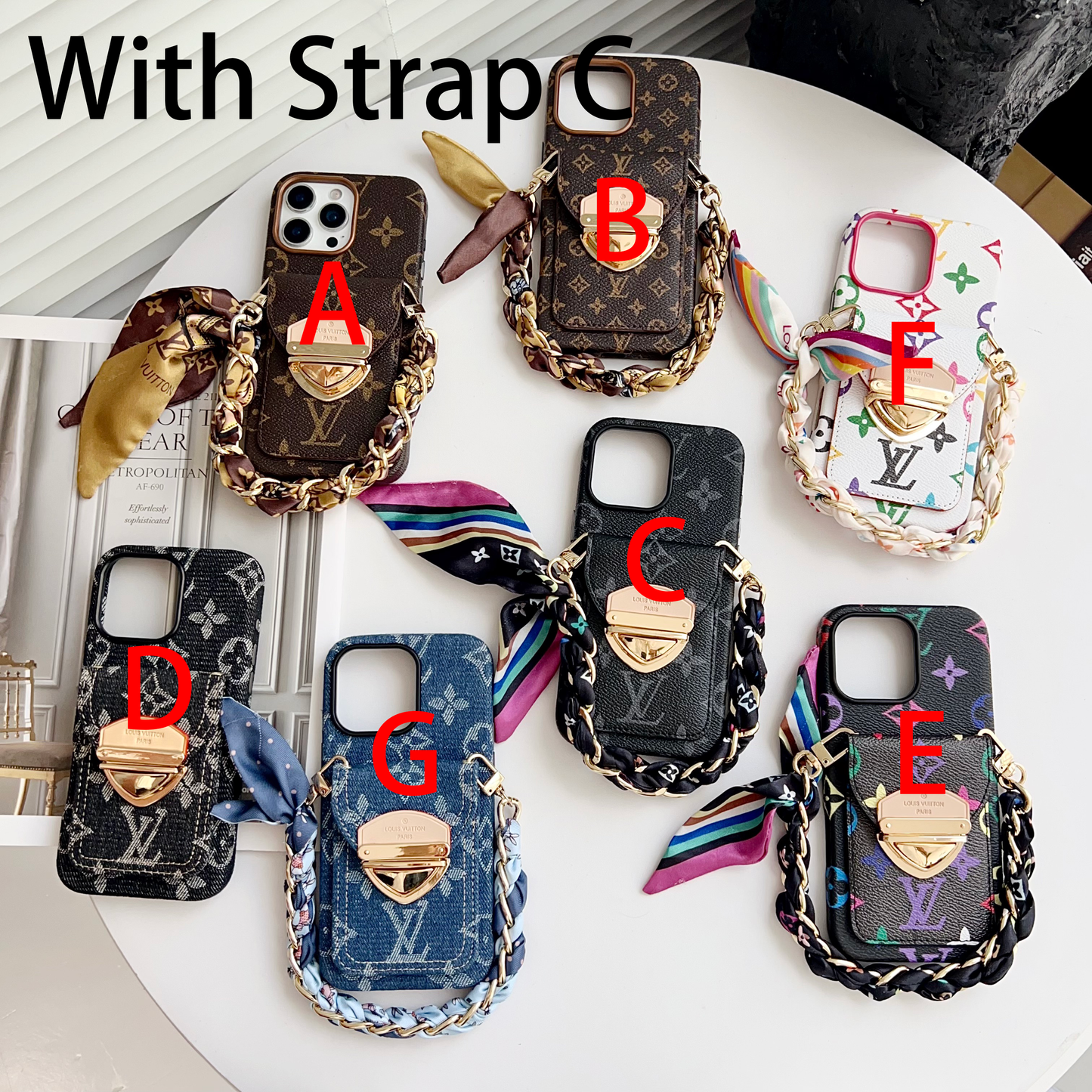 Cás iPhone Só Crossbody le Póca Cárta & Strap Inscortha