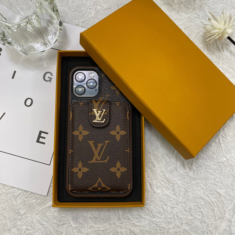 Capa para iPhone com bolsa de cartão luxuosa