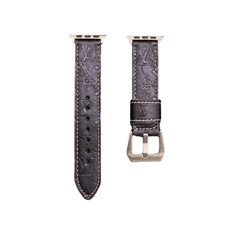 Skinnmonogram Apple Watch-bånd Skinnblå-YH24422