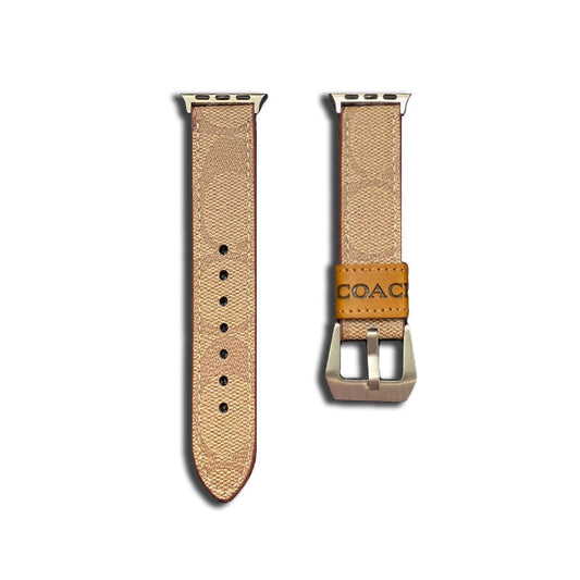 レザー コーチ Apple Watch バンド ライトブラウン-YHK244221710