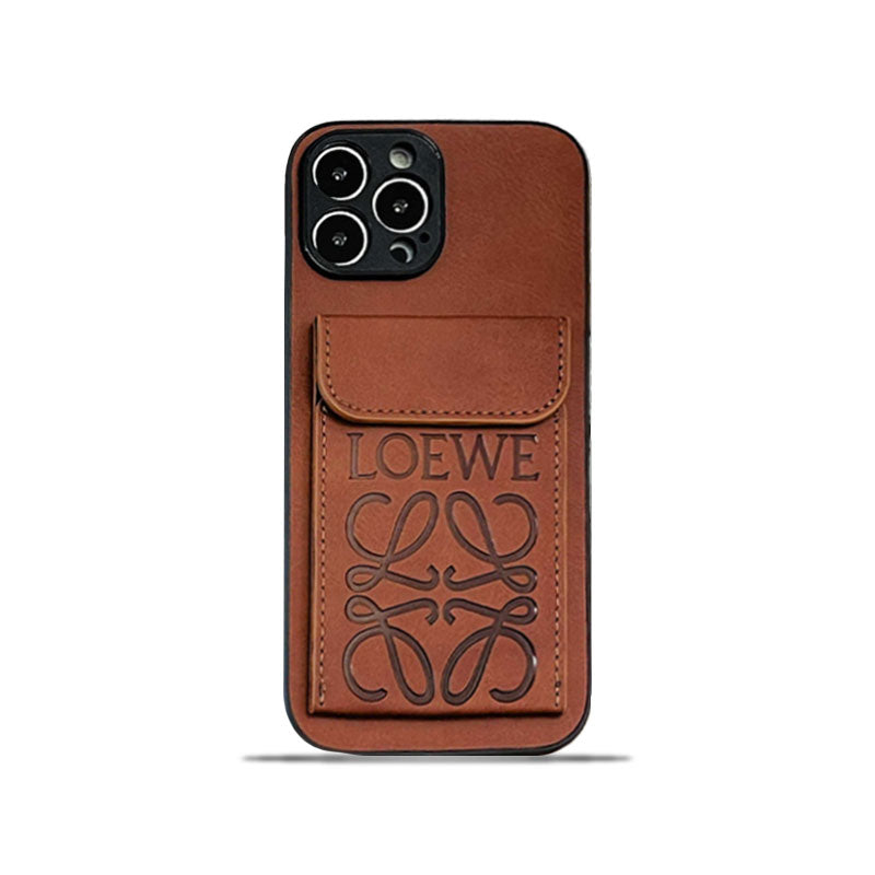 Luksus iPhone-deksel med kortholder Brun-LZP241448