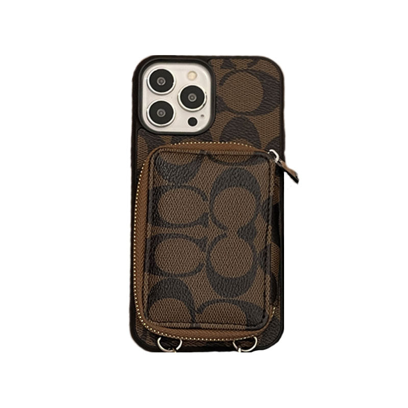Cás iPhone Clasaiceach Le Sparán Caife-LQB241412