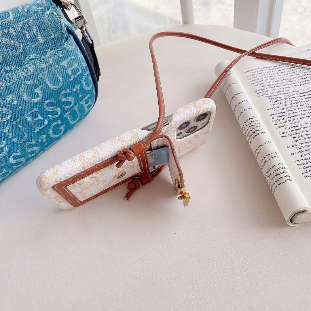 White Celine iPhone-kotelo korttitelineellä -LH240109