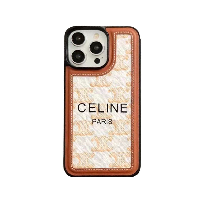 Capa Celine branca para iPhone com alça-SZ231124