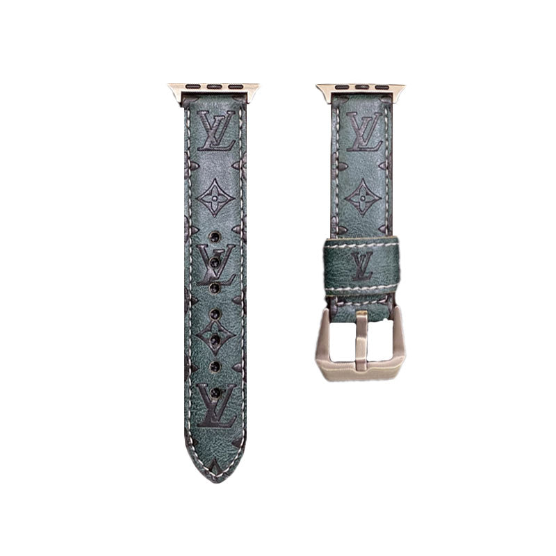 Skinnmonogram Apple Watch-bånd Skinnblå-YH24422