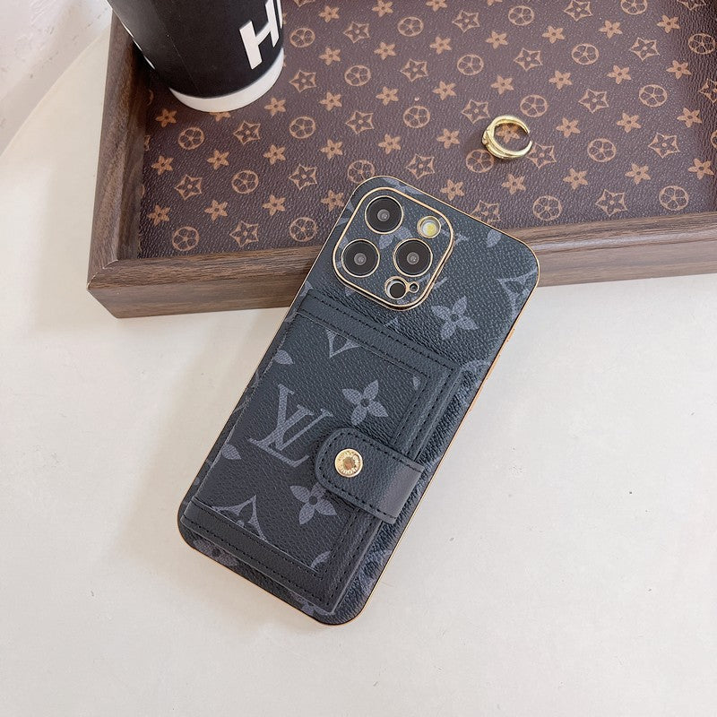 Cás iPhone Mála Cárta Dath Clasaiceach só