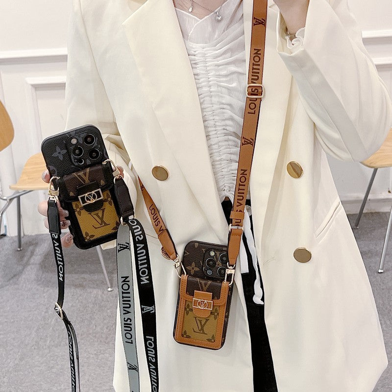 Ylellinen korttipidike Crossbody iPhone-kotelo