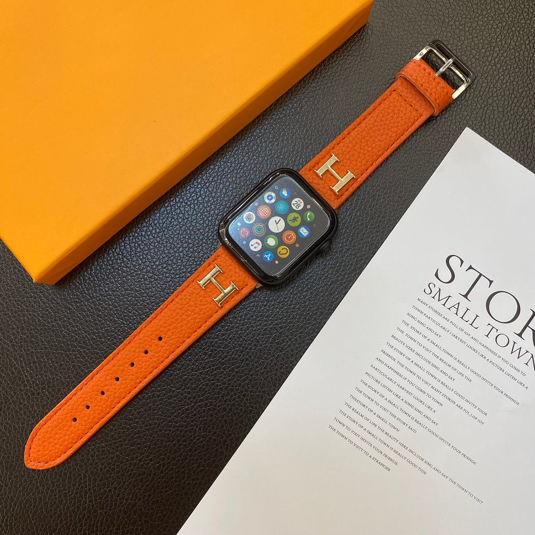 Correa de Apple Watch de cuero genuino con patrón