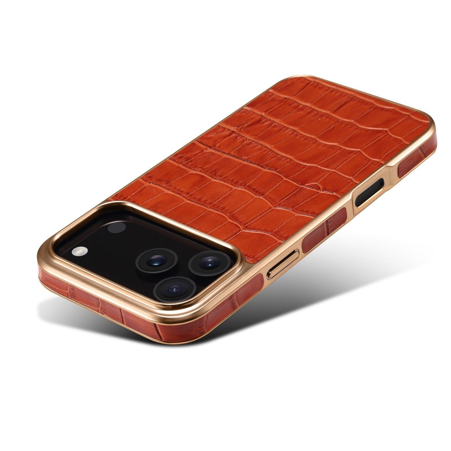Capa de couro com relevo crocodilo para capa de iPhone