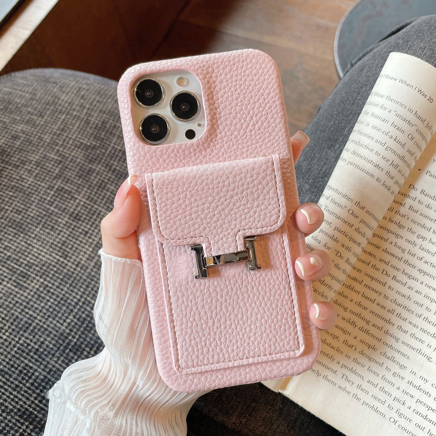 H カードホルダー レザー iPhone ケース