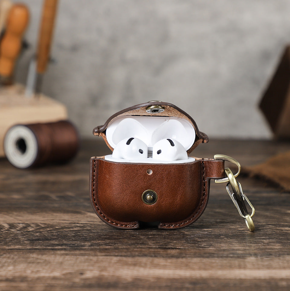 AirPods 4-veske i ekte skinn