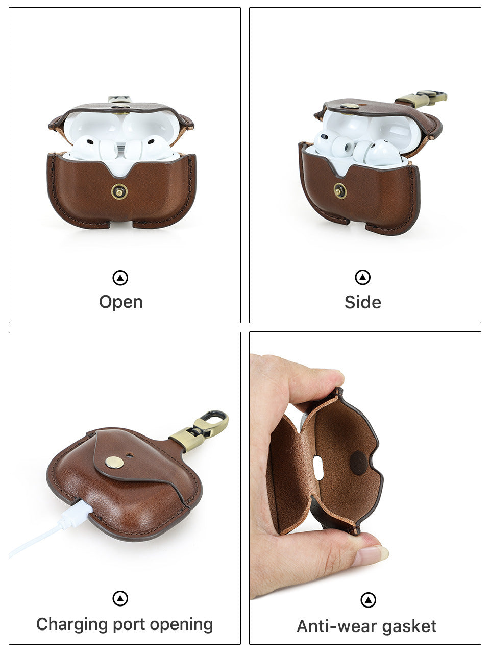 Airpods Pro 3 bőr Airpods tok klipszel