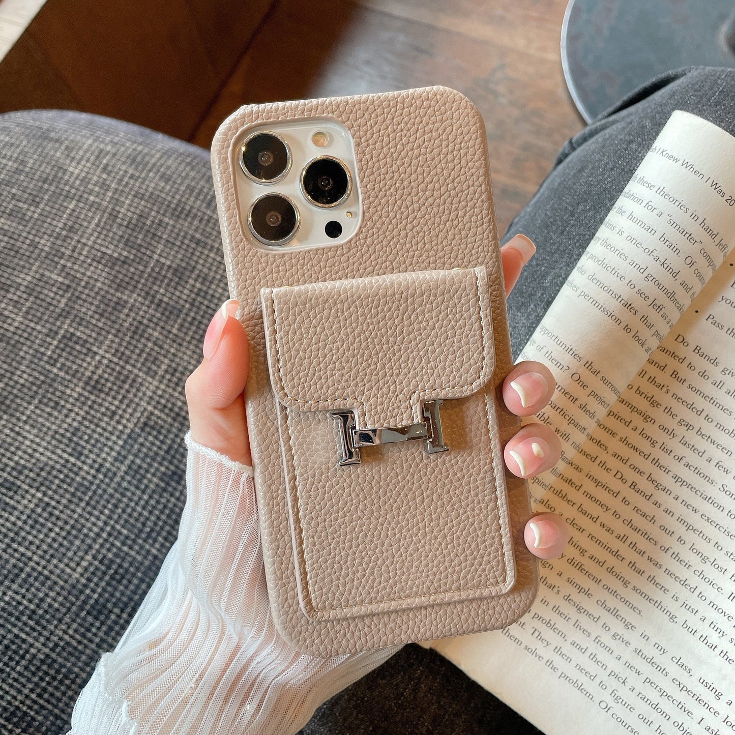 H カードホルダー レザー iPhone ケース