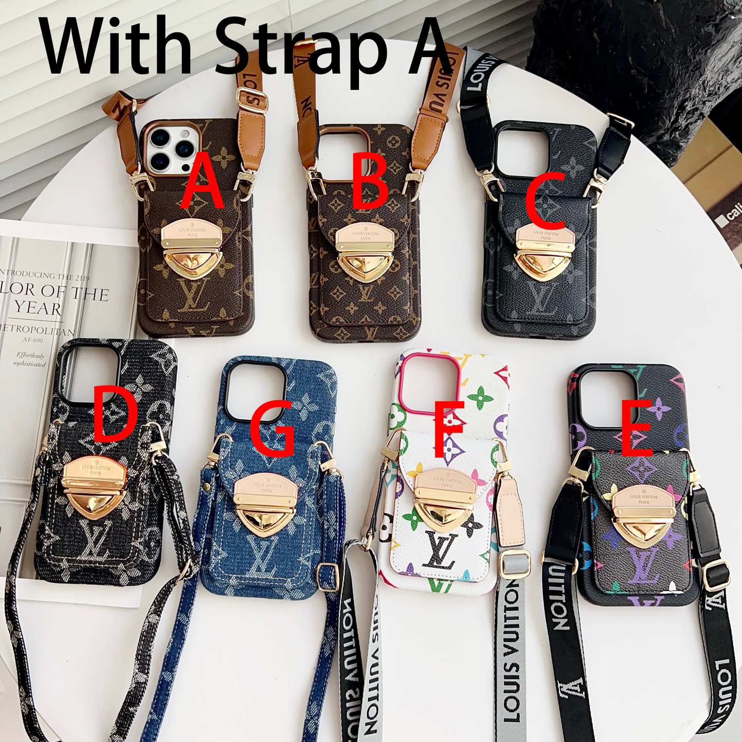 Cás iPhone Só Crossbody le Póca Cárta & Strap Inscortha