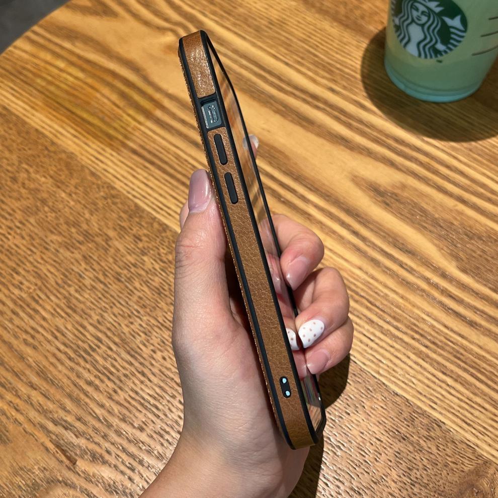 Funda para iPhone de piel auténtica compatible con todos los modelos