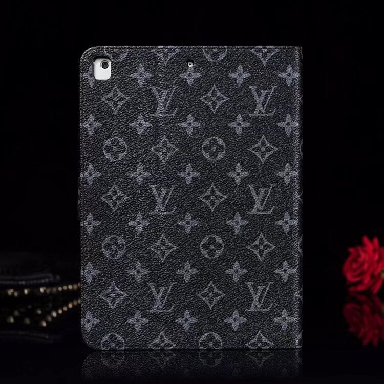 Tyylikäs Monogrammi Canvas Flip Cover Apple iPad suojaava nahkakotelo