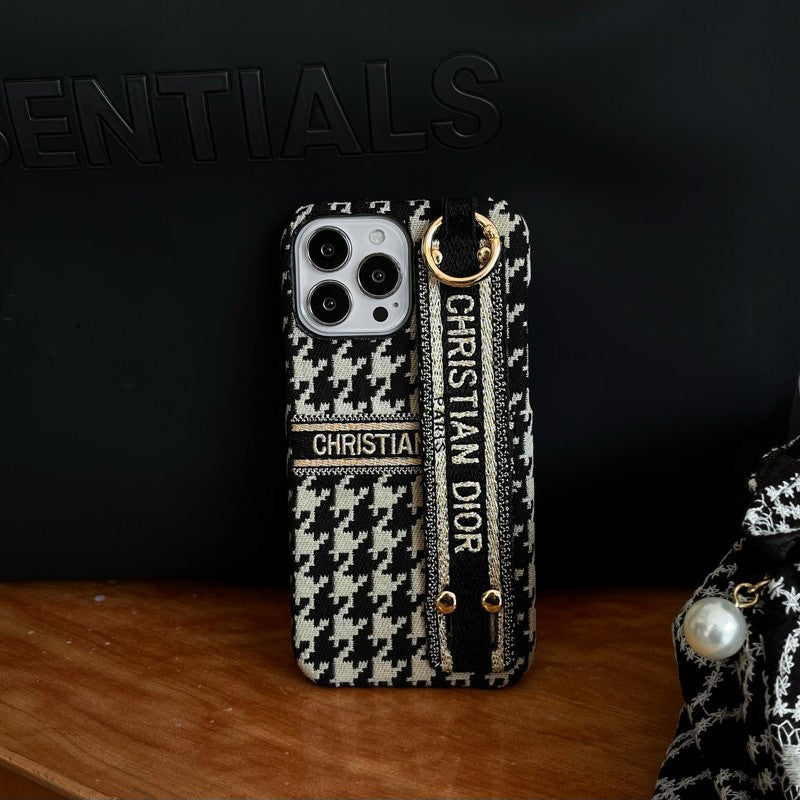 Divatos Houndstooth csuklópánt iPhone tok