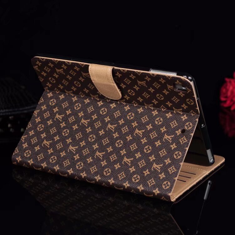 Tyylikäs Monogrammi Canvas Flip Cover Apple iPad suojaava nahkakotelo