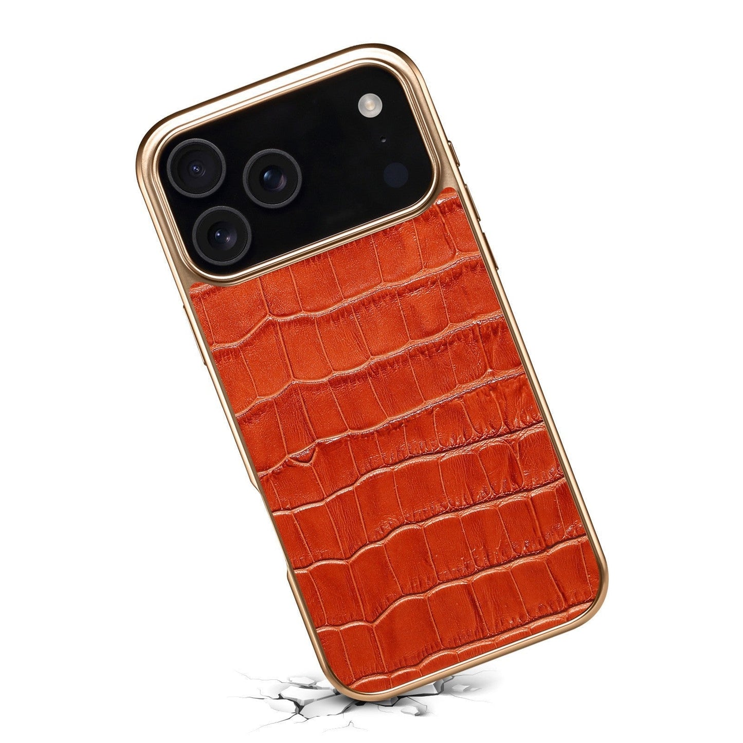 Capa de couro com relevo crocodilo para capa de iPhone