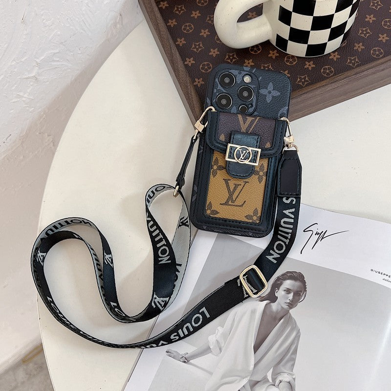 Ylellinen korttipidike Crossbody iPhone-kotelo
