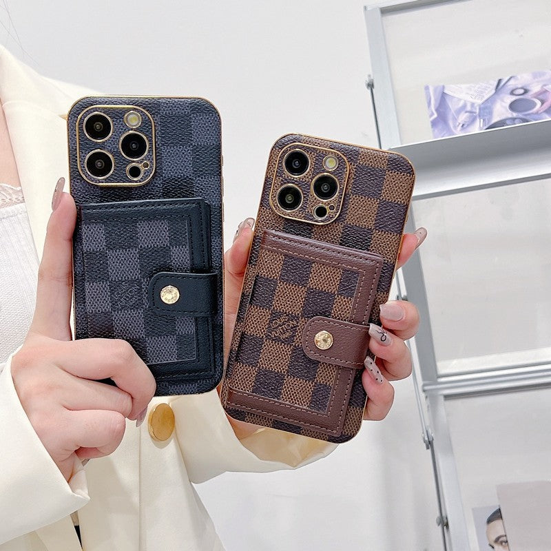 Cás iPhone Mála Cárta Dath Clasaiceach só