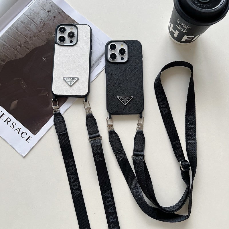 Lyxigt Crossbody-läderfodral för iPhone