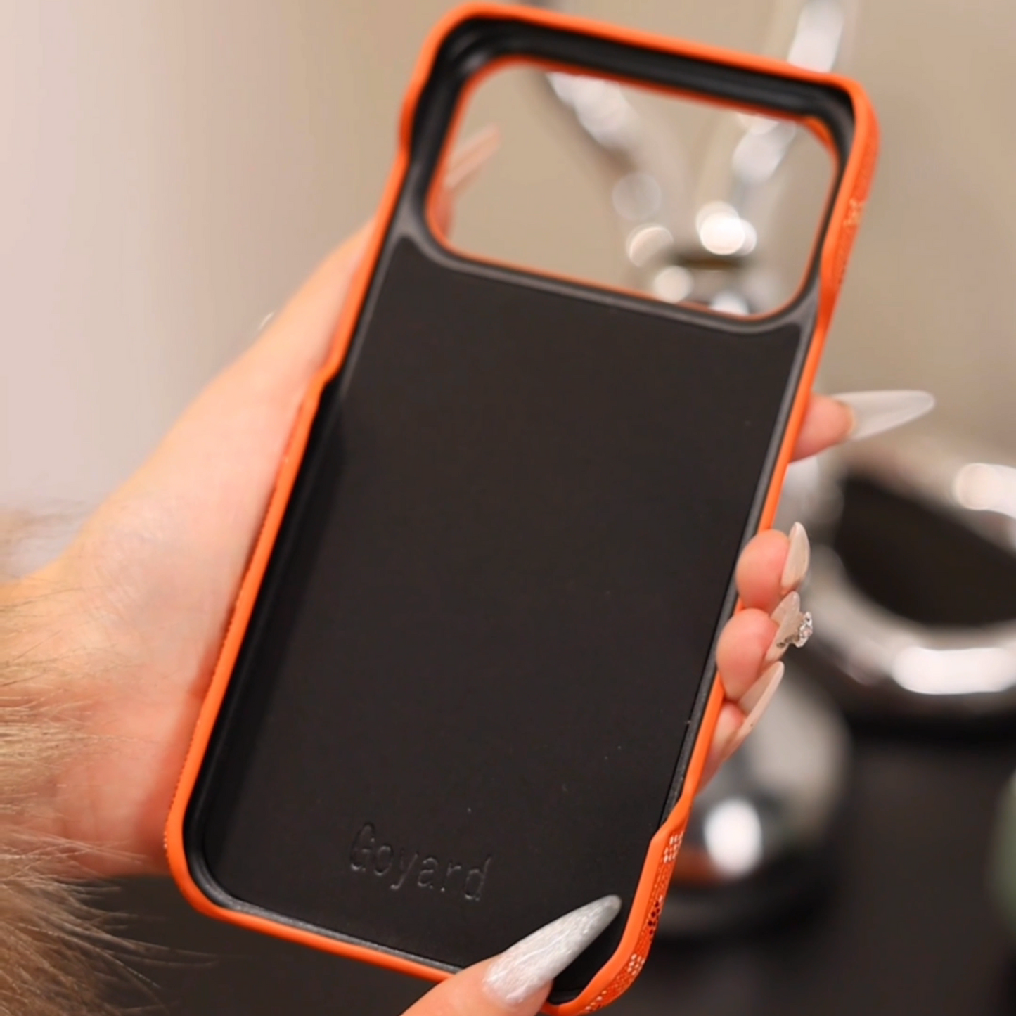 Luxus texturált narancssárga iPhone-tok – Ütésálló, stílusos védőburkolat