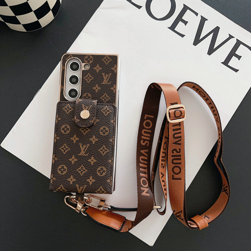 LUKSUS ELEKTROPLATERENDE MONOGRAM KORTHOLDER CROSSBODY SAMSUNG Z FOLD EKSKE