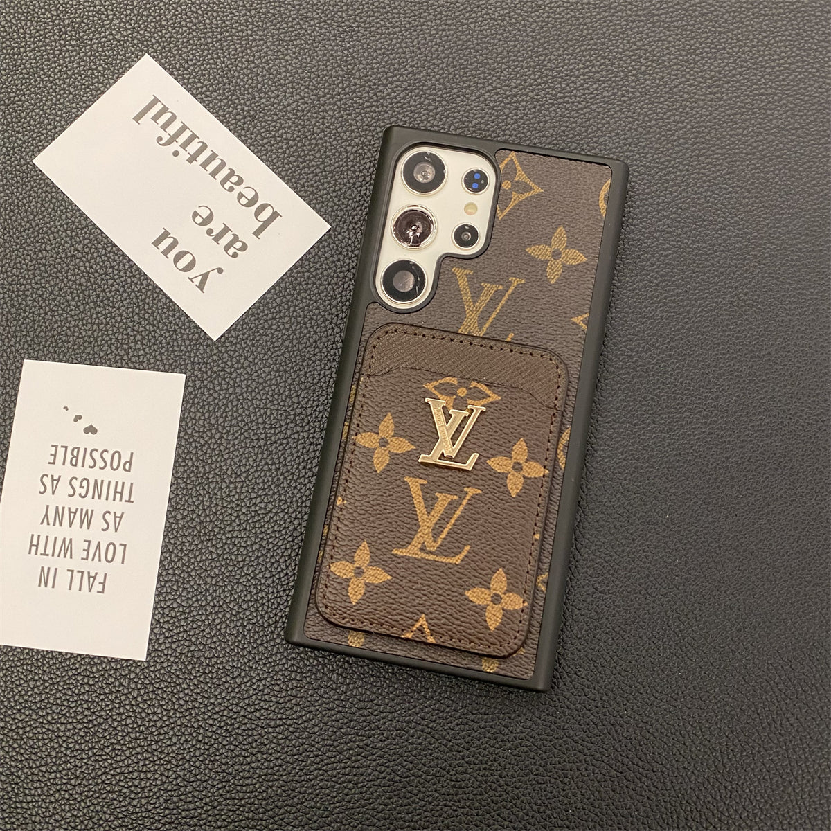 SAMSUNG GALAXY PETITE MALLE TELEFOONHOESJES KAARTHOUDER MONOGRAM CANVAS