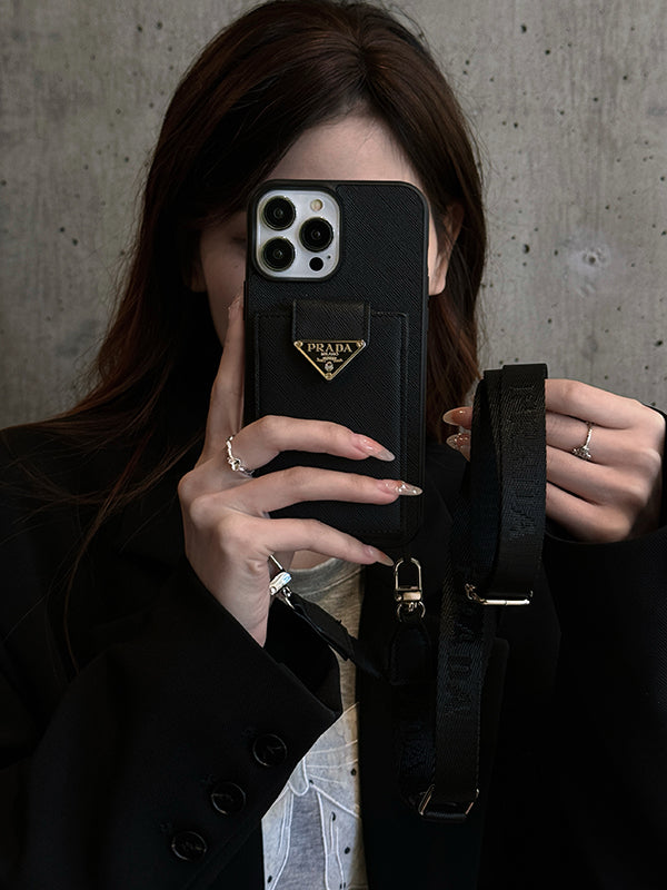 Luksus Crossbody Leather iPhone-deksel