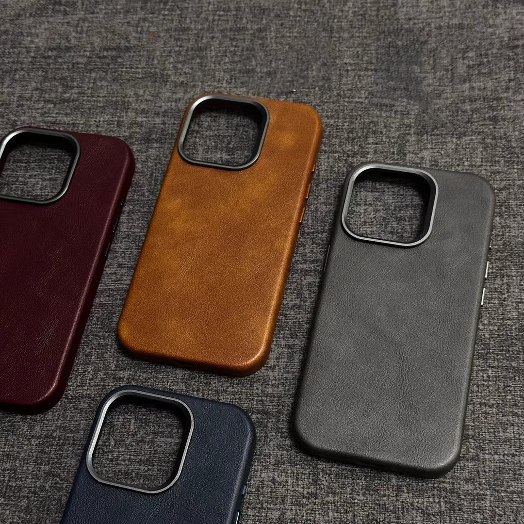 Klassisk iPhone-deksel i ekte skinn