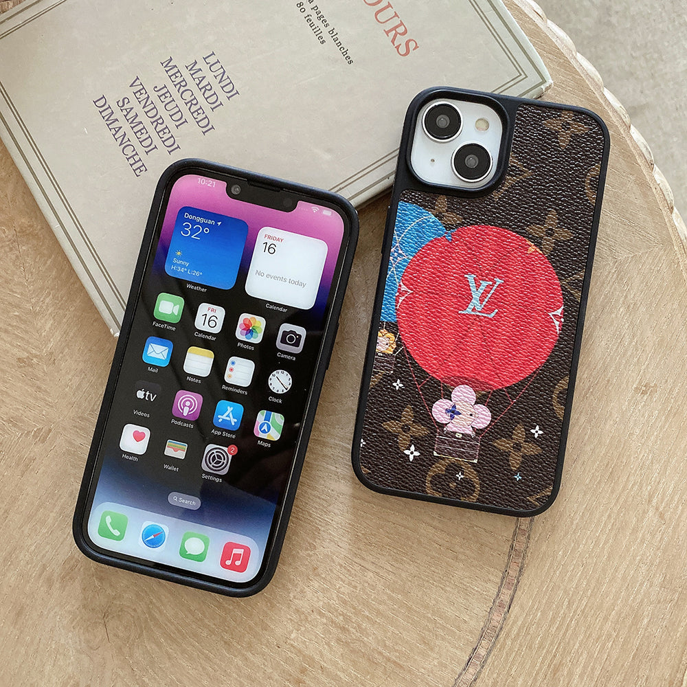 Luksusballong & Hjerte-iPhone-deksel i skinn