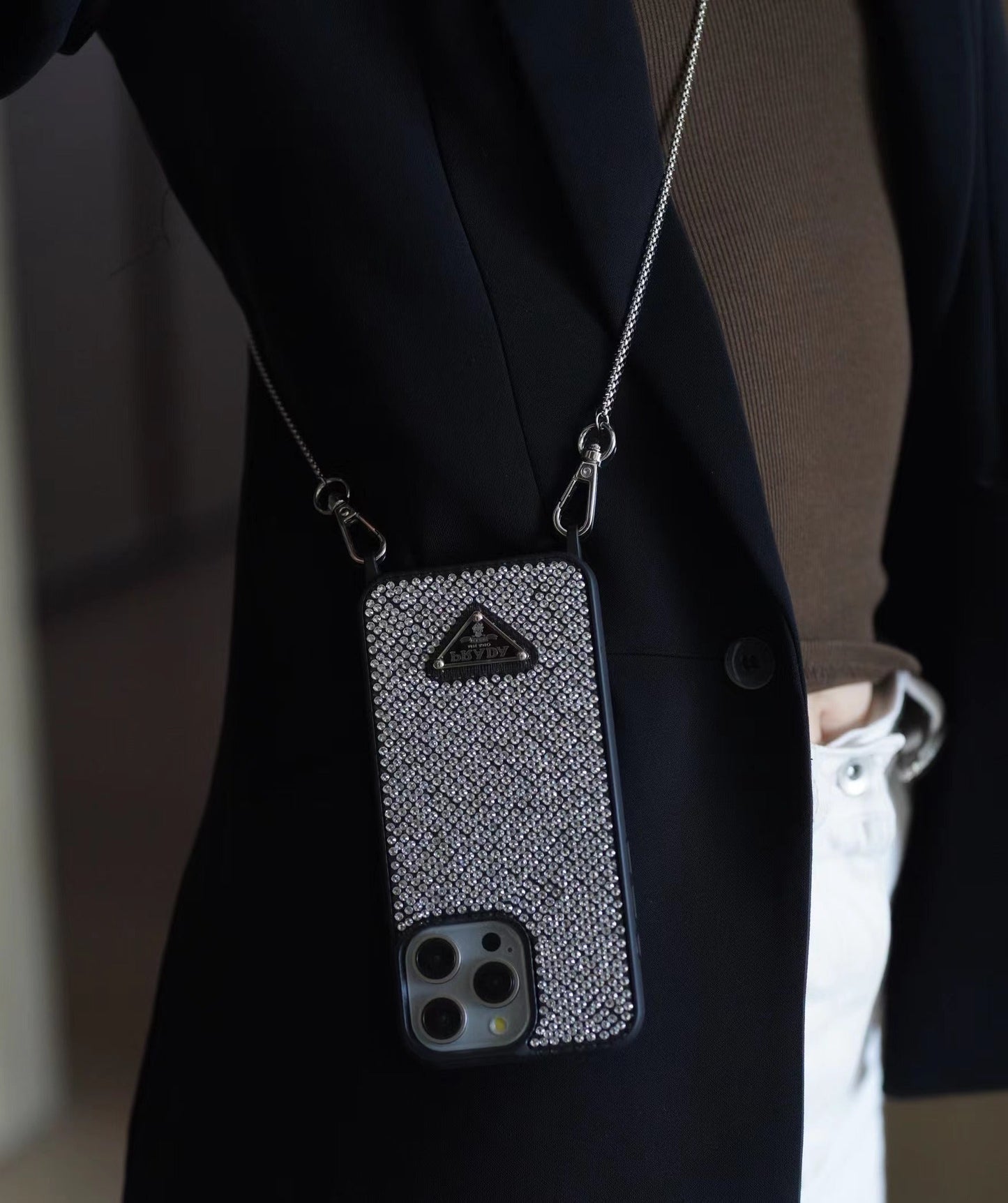 Luksus Diamond Crossbody iPhone-deksel