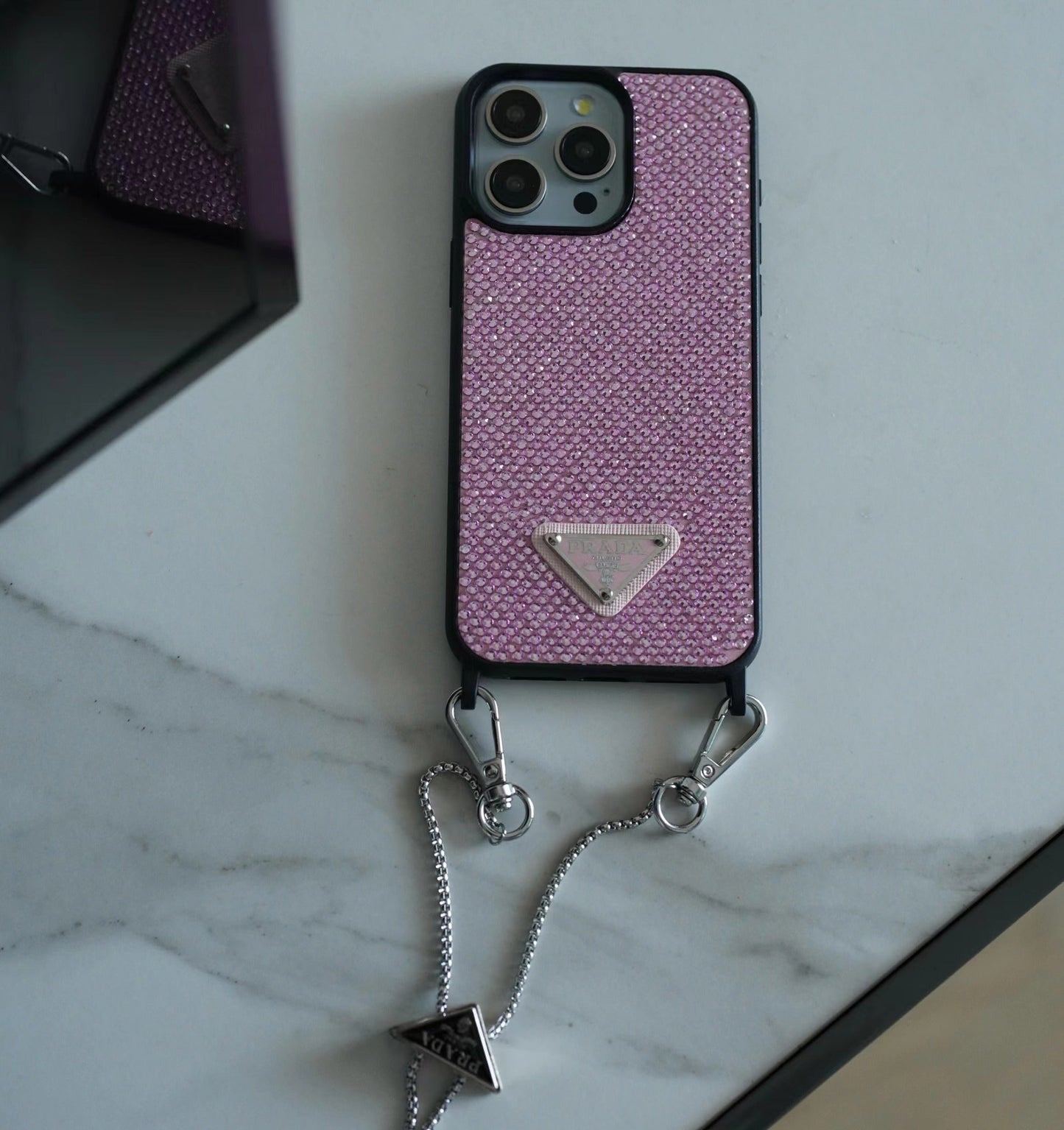 Luksus Diamond Crossbody iPhone-deksel
