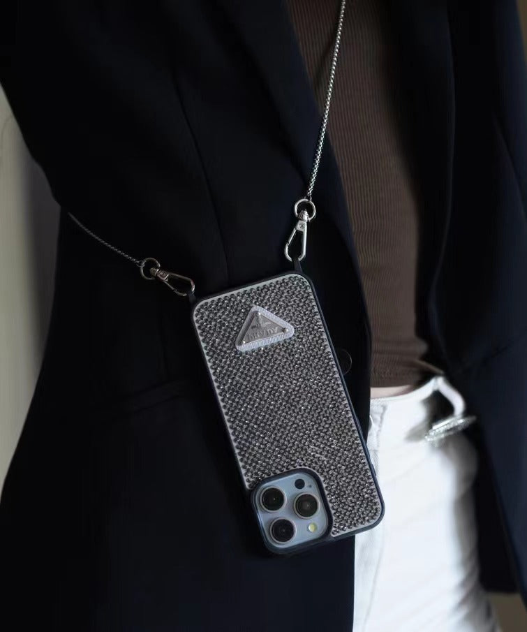 Luksus Diamond Crossbody iPhone-deksel