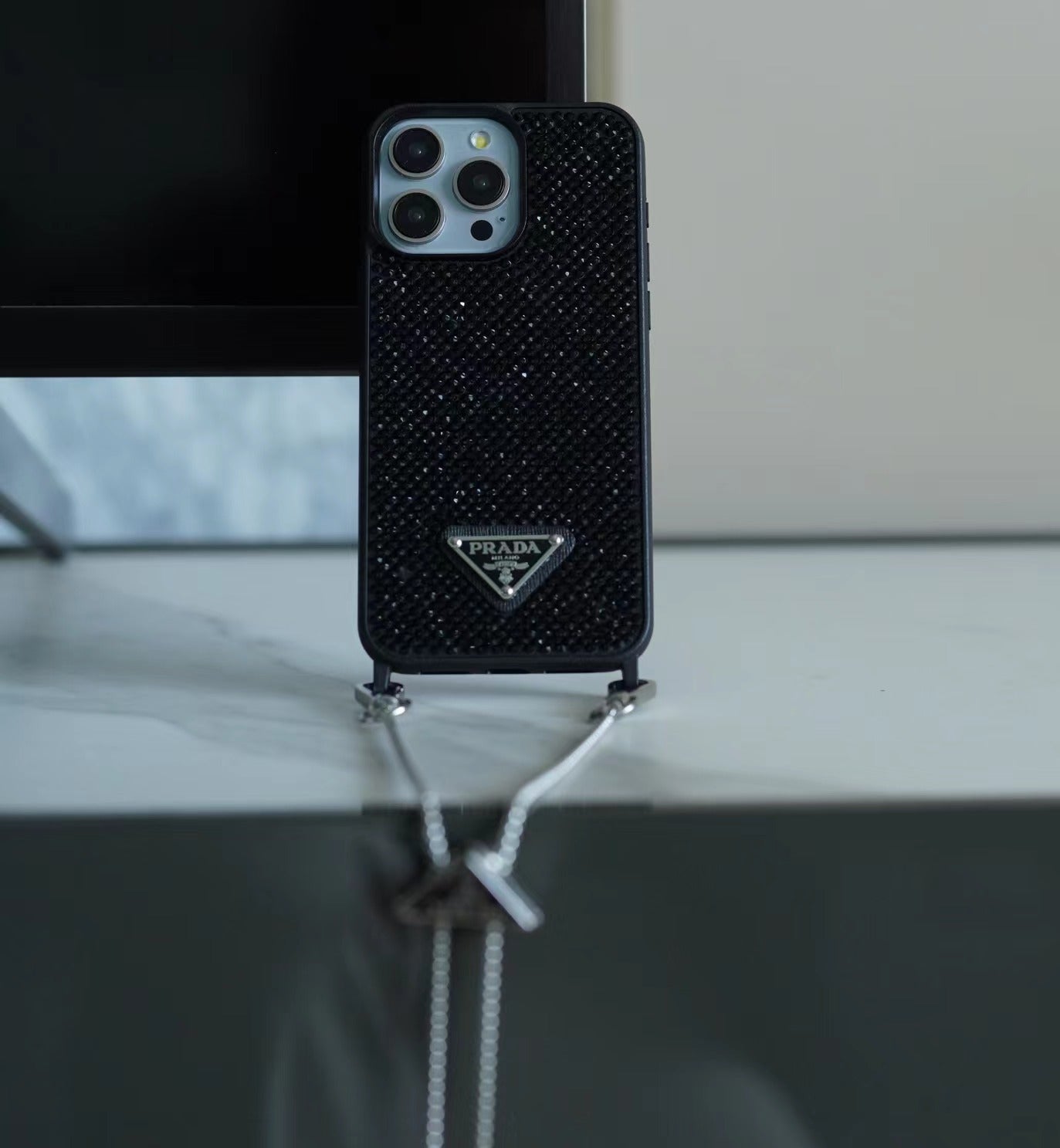 Luksus Diamond Crossbody iPhone-deksel
