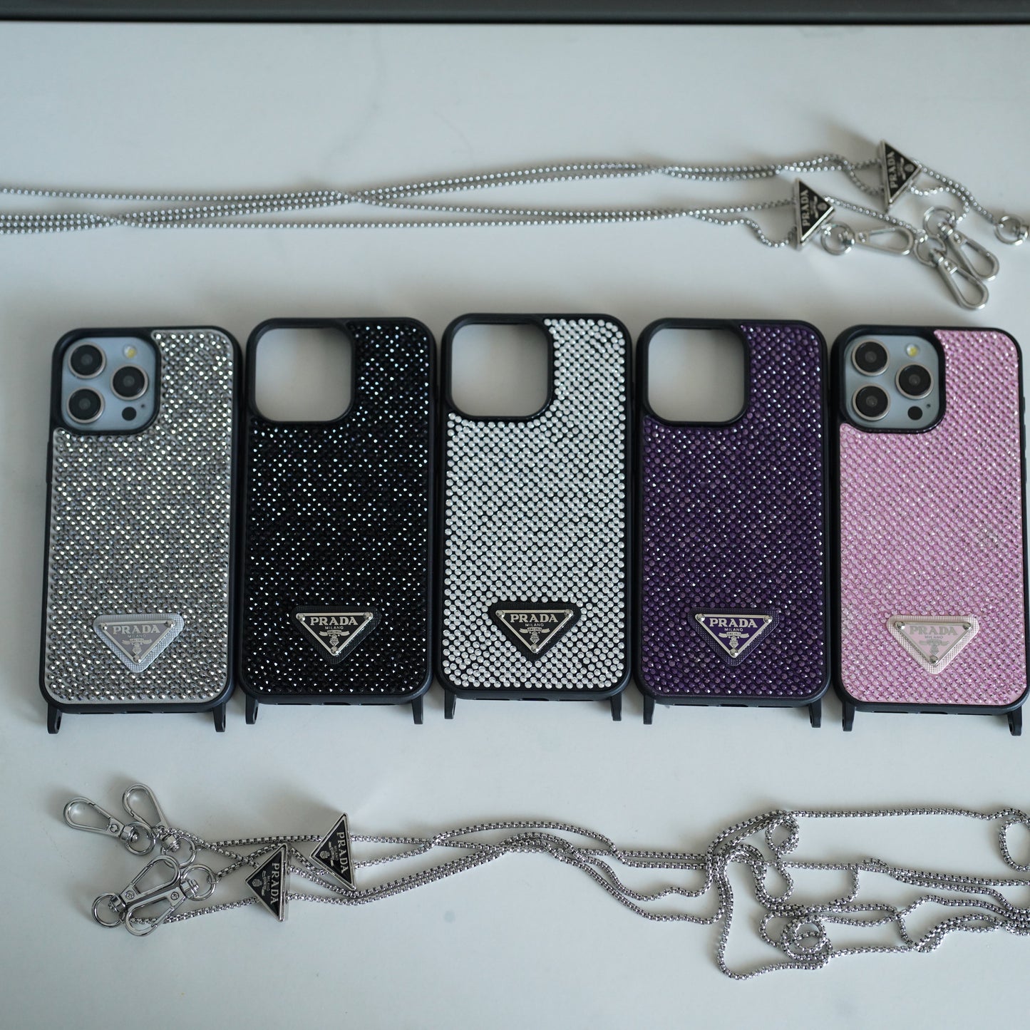 Luksus Diamond Crossbody iPhone-deksel