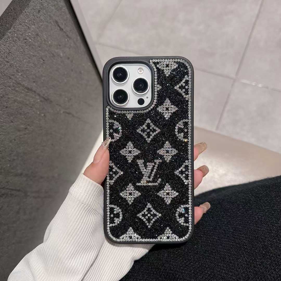 Luksus Glitter Holographic Y - S - L-inspirert iPhone-deksel – Diamond Shine Edition
