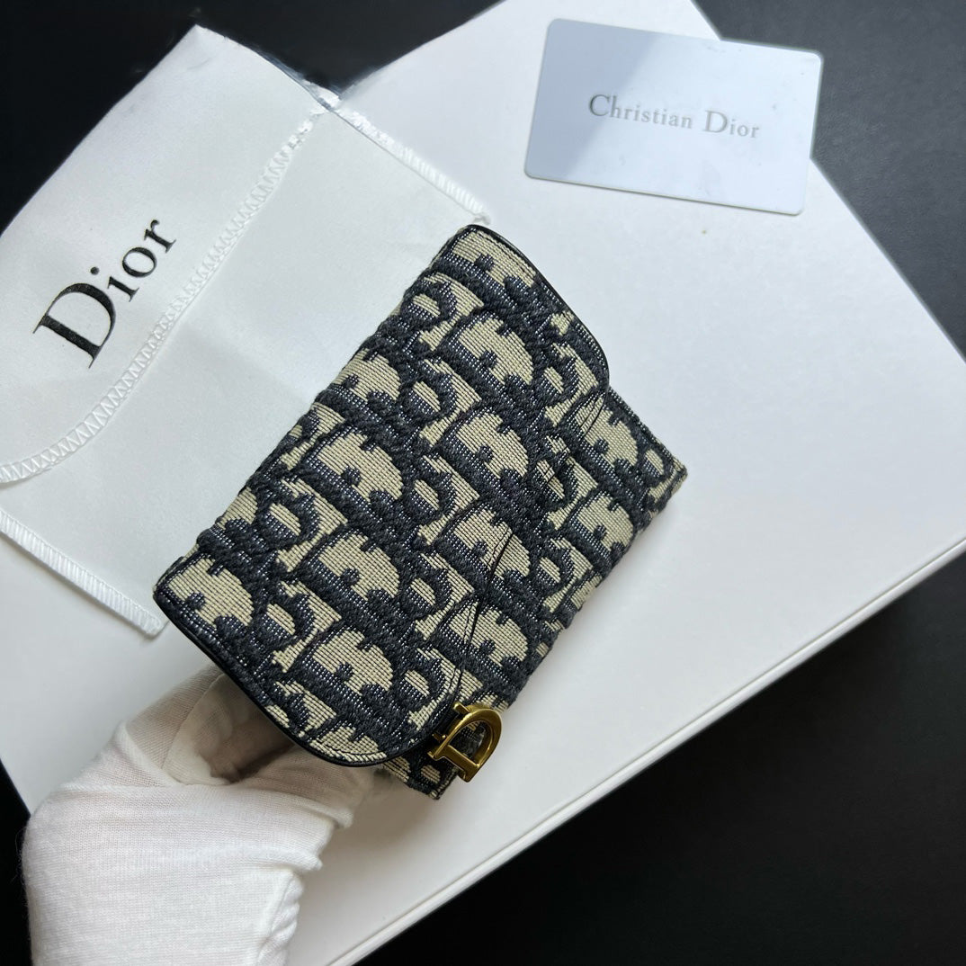 Mini carteira clássica em jacquard