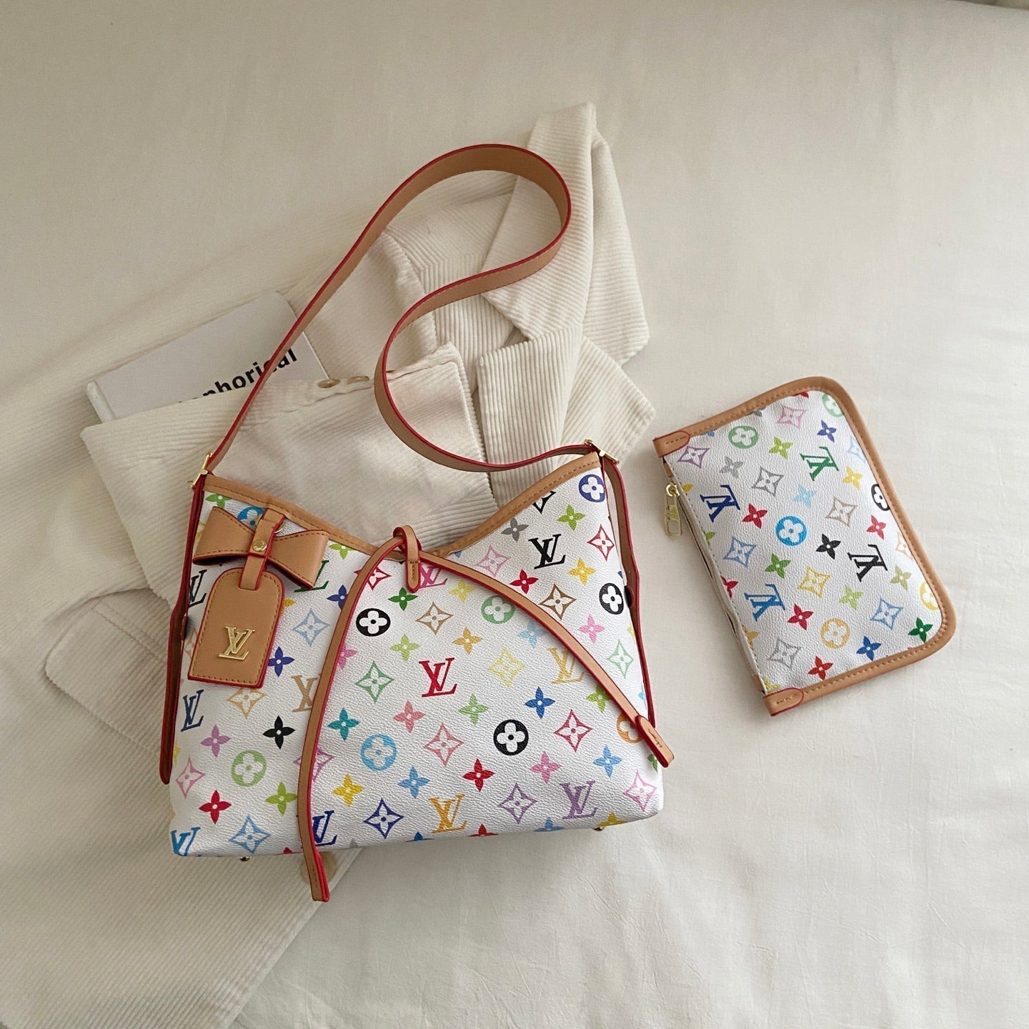 Monogram skulderveske med kryssrem