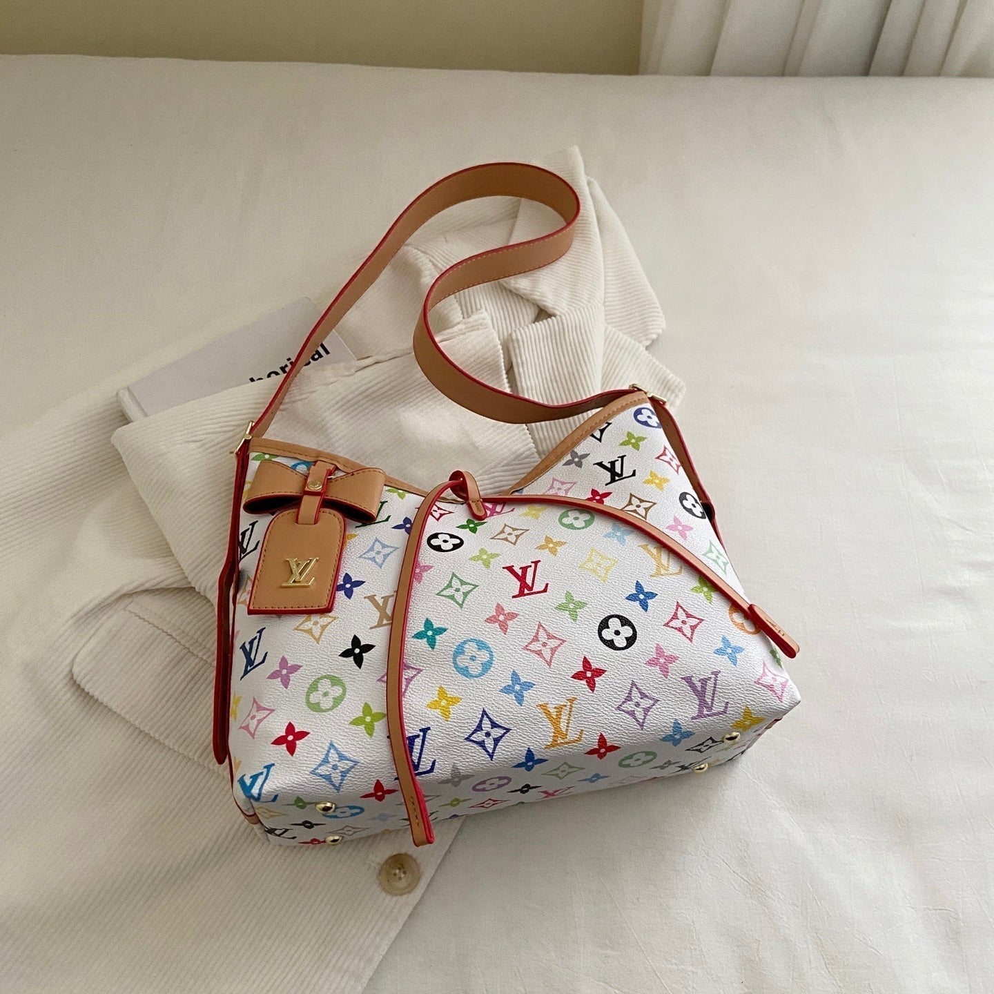 Monogram skulderveske med kryssrem