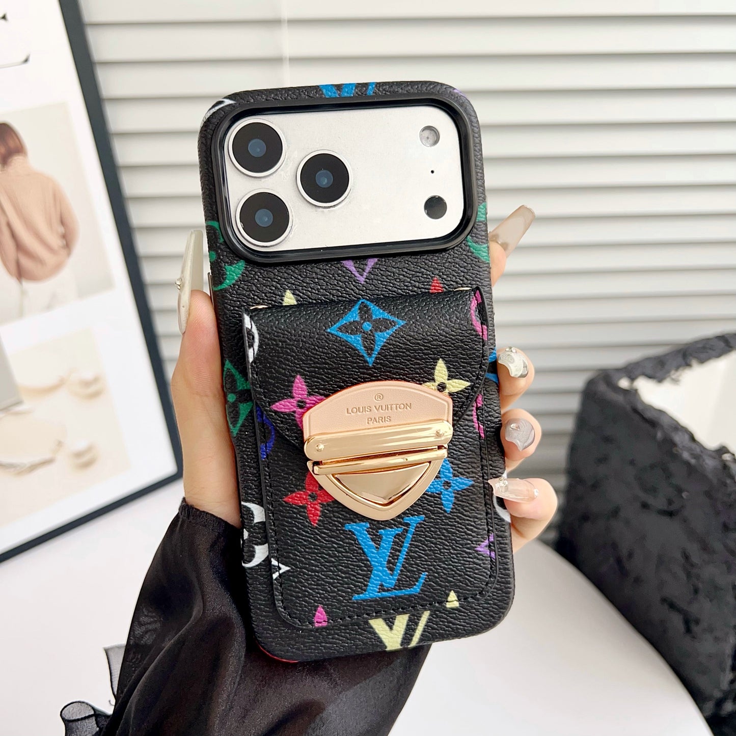 Cás iPhone Só Crossbody le Póca Cárta & Strap Inscortha