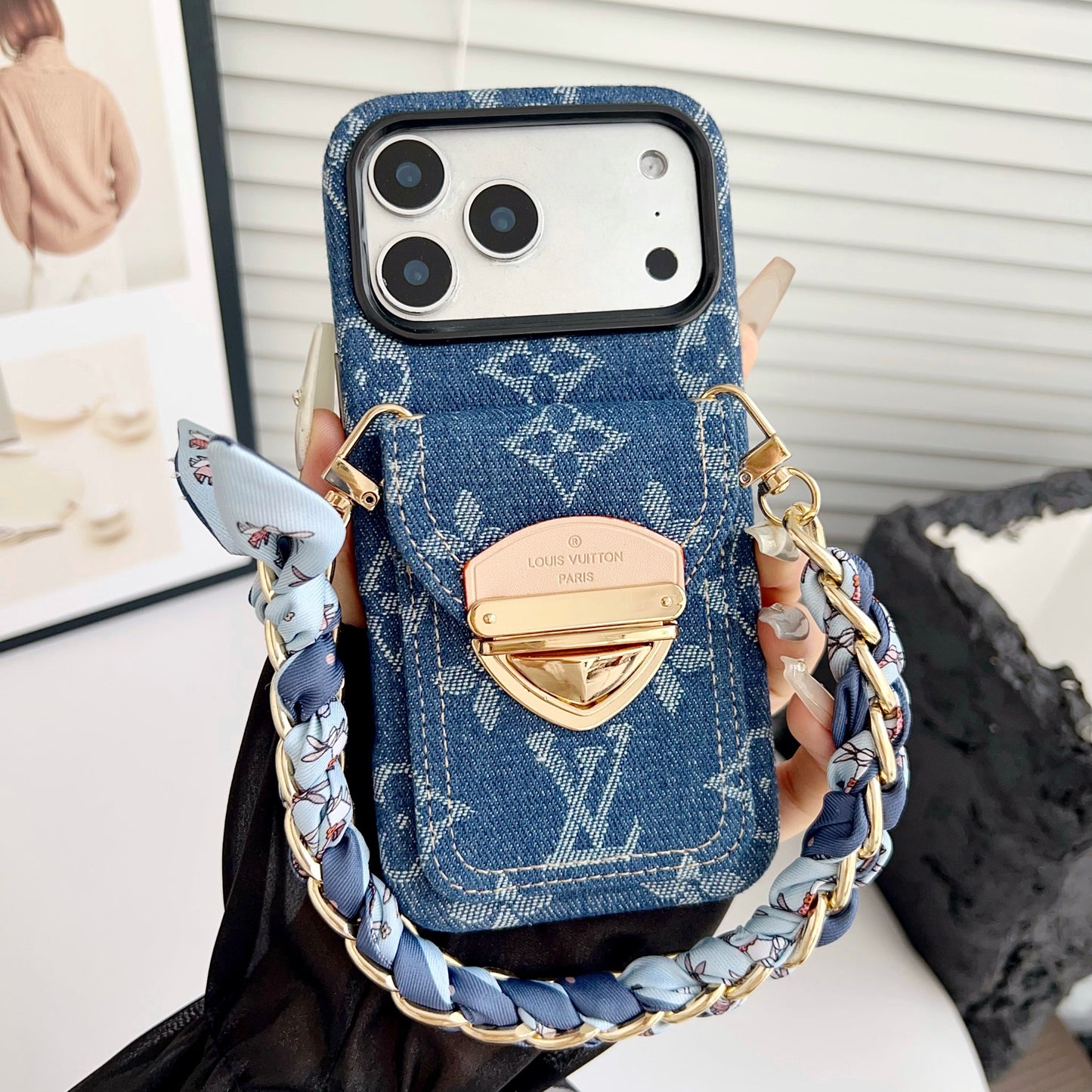 Cás iPhone Só Crossbody le Póca Cárta & Strap Inscortha