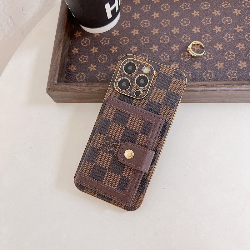 Cás iPhone Mála Cárta Dath Clasaiceach só