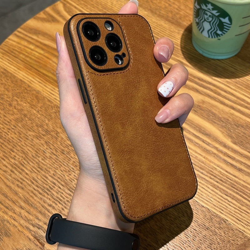 Funda para iPhone de piel auténtica compatible con todos los modelos